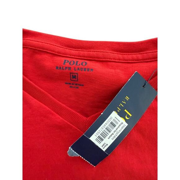 NWT Polo Ralph Lauren Men's Red Classic V Neck T-Shirt Size Small - Picture 3 of 6